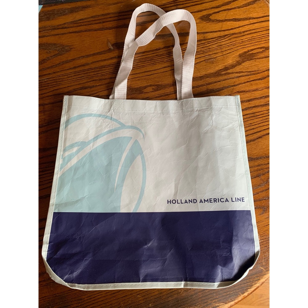 Holland America Line Blue Recycled Reusable Tote Bag Shopping Cruise Travel